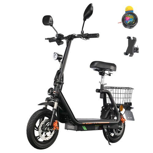 TWOFISH M5 PRO-E Electric Scooter with Seat and Rear Basket, 500W