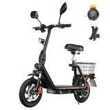 TWOFISH M5 PRO-E Electric Scooter with Seat and Rear Basket, 500W