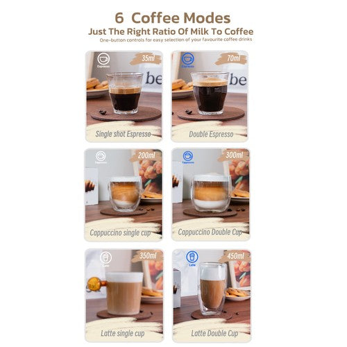 HiBREW H13A 3 in 1 Semi Automatic Coffee Machine, 6 Coffee Modes