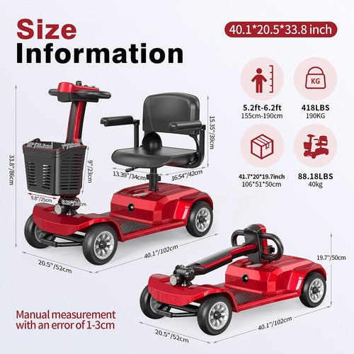 Unificare Lucas Pro Four-wheeled Scooter, 180W Motor, 24V 12Ah