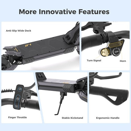 Ausom L2 Electric Scooter, 2*800W Motor, 48V 15.6Ah