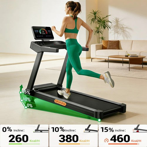 ROBORE L20 Treadmill, 3.5HP Brushless Motor, 15% Adjustable Incline, 14km/h