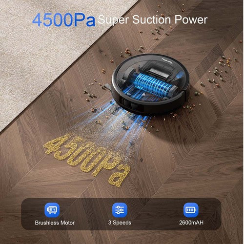 Teendow D10S MAX 2-in-1 Robot Vacuum Cleaner and Mop with Auto-empty Station, 4500Pa