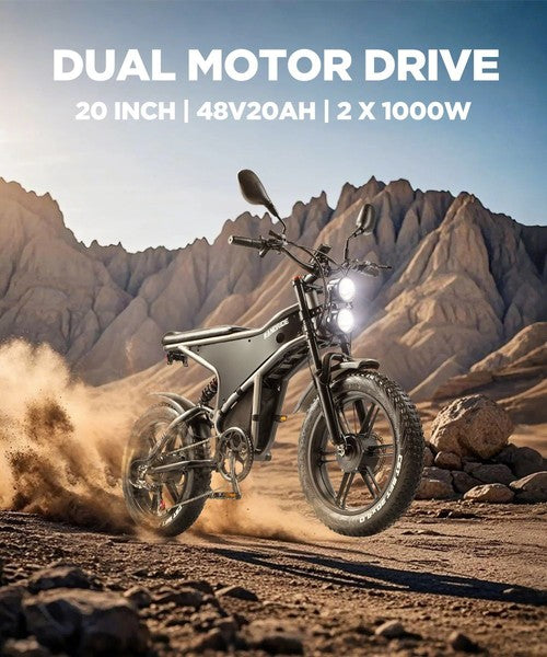 RANDRIDE DM711 Electric Bike 1000W*2 Motor, 48V 20Ah