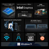 BMAX B10 Pro Mini PC, Intel i7-13620H 10 Cores Max 4.9GHz, 24GB LPDDR5 RAM 1TB