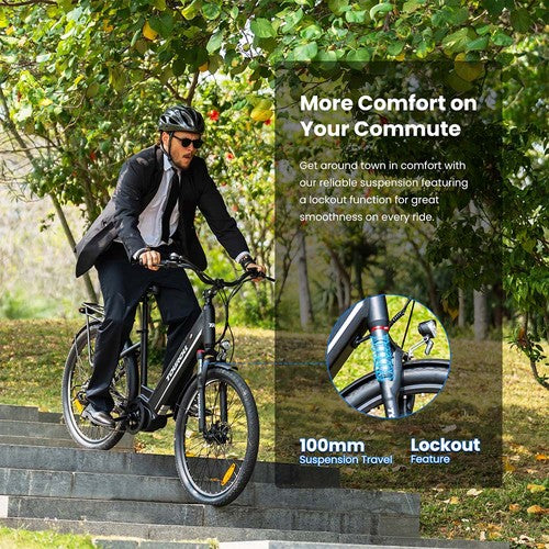 Touroll MA1 Electric Bike, 250W Mid-drive Motor 36V 13Ah
