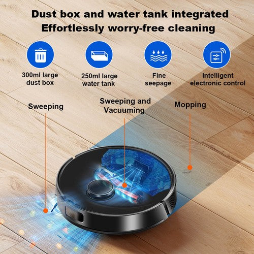 Liectroux M70 Pro Lidar Robot Vacuum Cleaner, Multi-floor Map Storage, 6500Pa