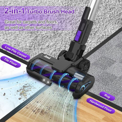 INSE S62 Cordless Stick Vacuum Cleaner, 30kPa 300W