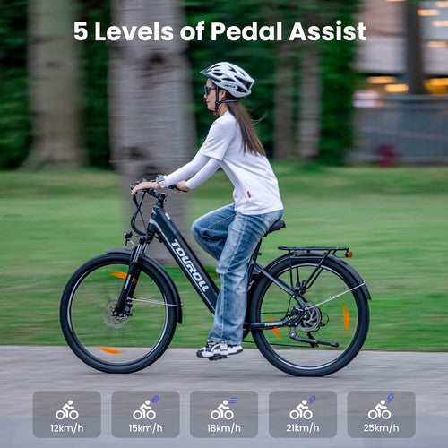 Touroll J1 ST 27.5 inch Electric Bike with 250W Motor 36V 15.6Ah