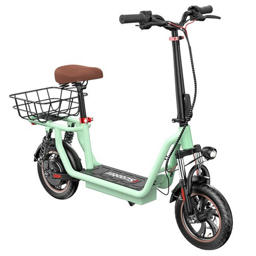 iScooter i12 Electric Scooter with Seat & Rear Basket, 500W