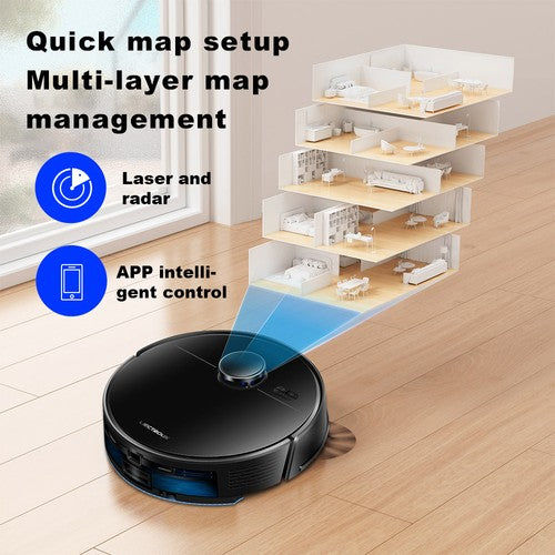 Liectroux M70 Pro Lidar Robot Vacuum Cleaner, Multi-floor Map Storage, 6500Pa