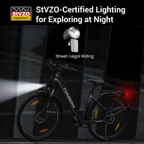 Touroll J1 ST 27.5 inch Electric Bike with 250W Motor 36V 15.6Ah